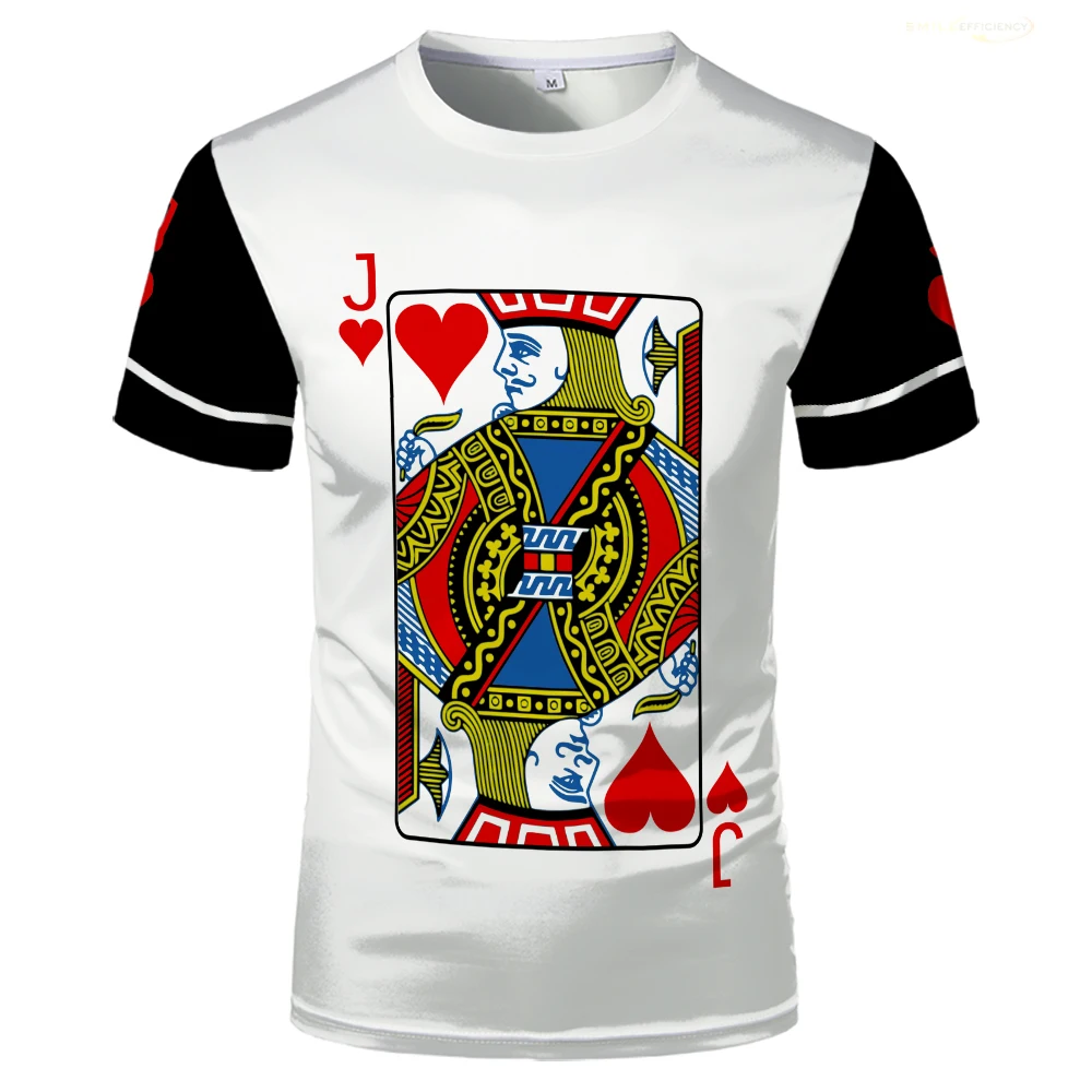 Heart 3D Printed Poker Graphic Unisex Casual T-Shirt