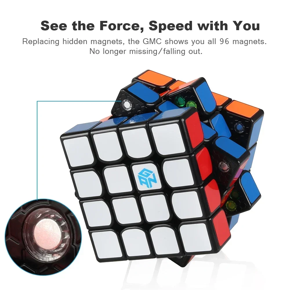 GAN 460M 4x4x4 Magnetic Speed Cube GAN460M 4x4 Speed cube GAN460 M Professional Magic Cube Puzzle Toys for Kids 3