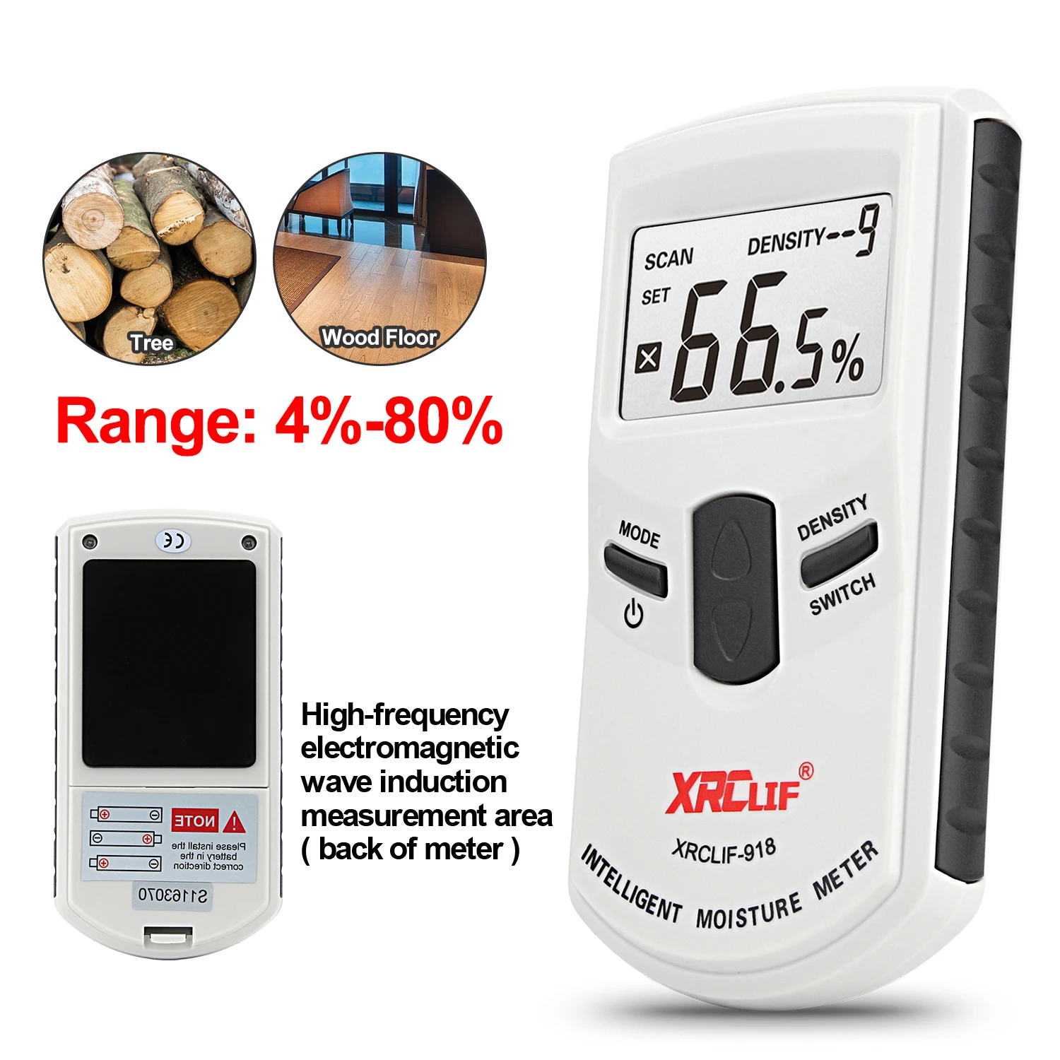 metric tape measure RZ Wood Moisture Meter Hygrometer Timber Damp Detector Tree Density Digital Wood Humidity Tester force measuring instruments Measurement & Analysis Tools