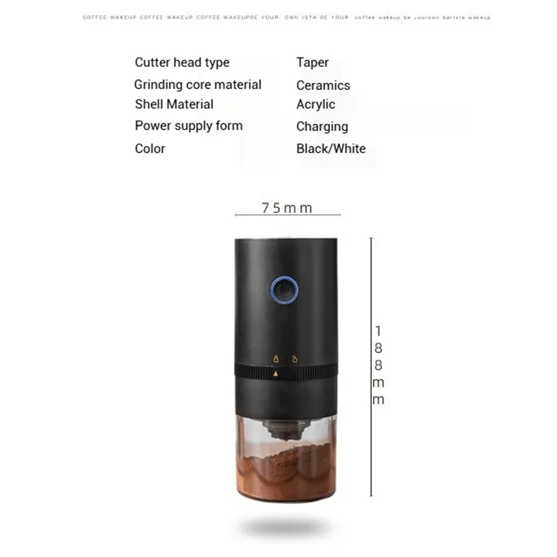 Portable Electric Coffee Grinder with USB Charging Adjustable Ceramic Grinding Core Long Endurance for Outdoor Travel 6