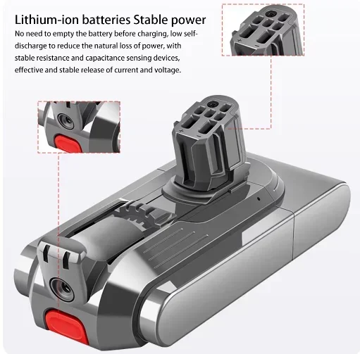 Rechargeable Battery Vacuum Cleaner Battery Battery Replacement 25.5V 9800mAh 12800mAh battery for For Dyson V12 Detect Slim Cordless Compatible Models SV20 SV30 SV35 SV46 Vacuum Cleaner