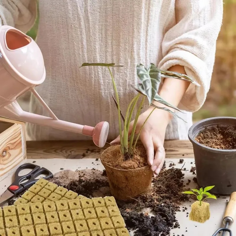 Hydroponic Grow Media Cubes Stonewool Plant Cube Soilless Substrate Seeded Planting Spong Plug Seedling Block Garden Supplies