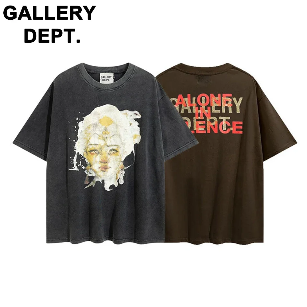 

Retro old idol GALLERY DEPT printed loose round neck short-sleeved T-shirt men and women with the same paragraph bottoming