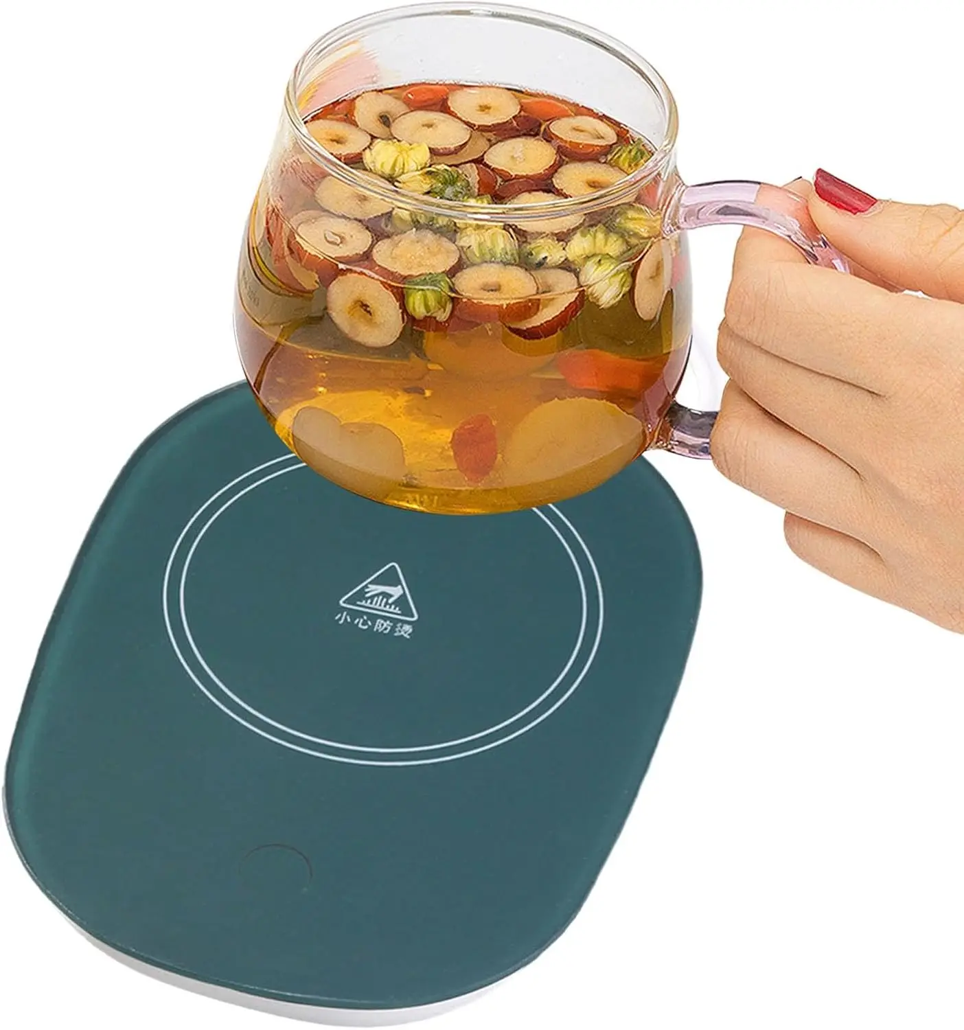 Coffee Warmer for Desk Cup Warmer for Hot Chocolate 45&deg;C Constant Temperature Beverage Plate Kitchen , White