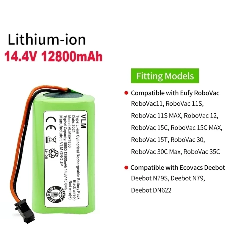 Morpilot Batteria 3200mAh 14.4V Per Ecovacs Deebot N79, Eufy RoboVac 11/15/30, Conga Excellence E IKHOS - Con Cacciavite - 2