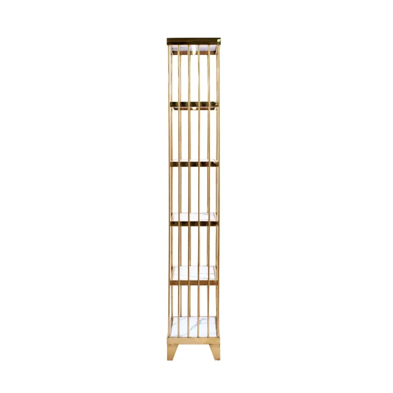 custom，Complete Set For Sale Multilayer Rose Gold Display Stand Fixture With Led For Shoe Bag Clothing Store Interior Design