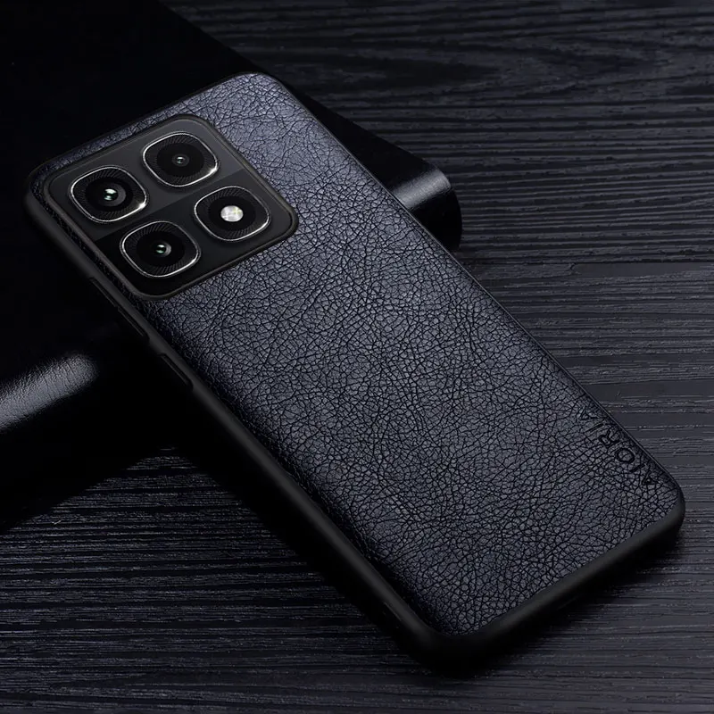 Luxury Leather Case - Premium Business Style Retro Litchi Pattern Back Cover