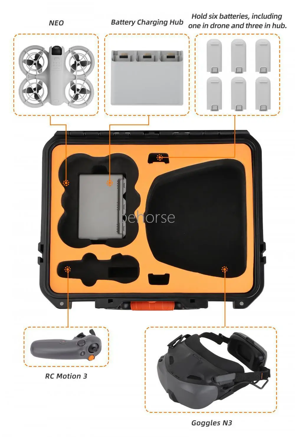Safety Organiser For DJI Neo Smooth Flying Kit Storage Portable Carrying Case Waterproof Shock Absorbing Drop-proof Box Neo