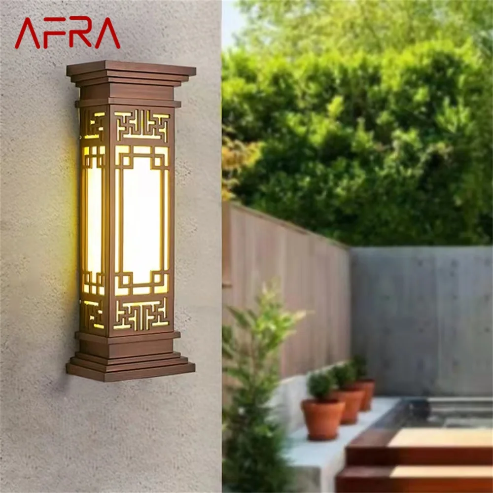 

AFRA Outdoor Light LED Chinese Style Wall Sconces Lamp Waterproof for Home Balcony Classical