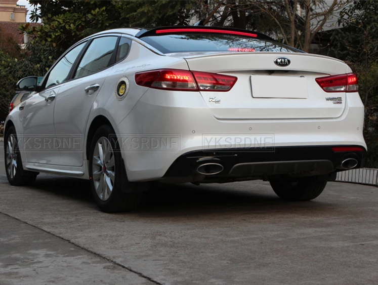 Per Kia K5 Optima 2011-2019 Spoiler nero con luce freno Spoiler sul tetto posteriore tronco Boot Wing Lip Roof Tail Spoiler Car Styling - immagine 4