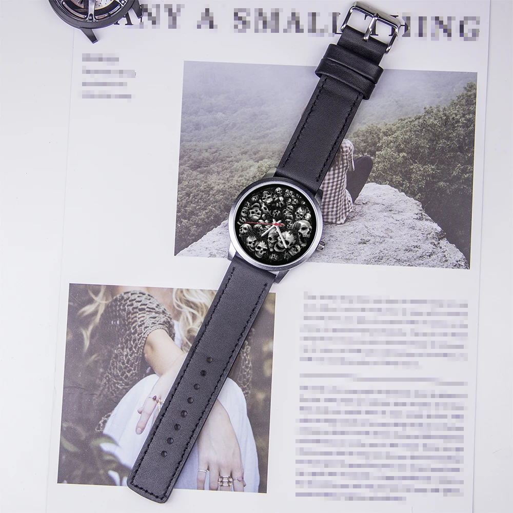 Elegant Skeleton Gentleman Wristwatch - Original Black Gift for Men, Free Shipping, Personalized Souvenir