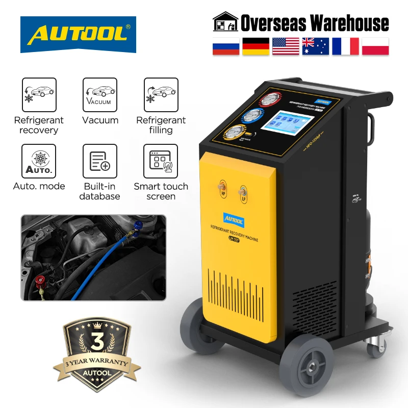 Autool lm707 multifunction refrigerant recovery fully machineautomatic