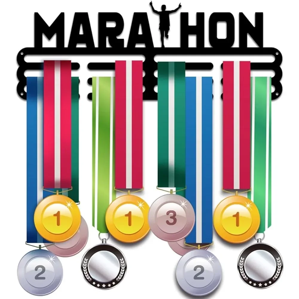 

Medal Hanger Holder Display Rack Marathon Medal Hanger Awards Ribbon Cheer 3 Lines Sport Award Rack Wall Mount Frame Gymnastics