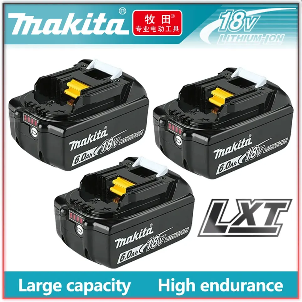 Batteria Per Elettroutensili Ricaricabile Originale Al Makita-100, Led Sostituibile Agli Ioni Di Litio, 6.0 Ah 18V Lxt Bl1860B Bl1860Bl1850