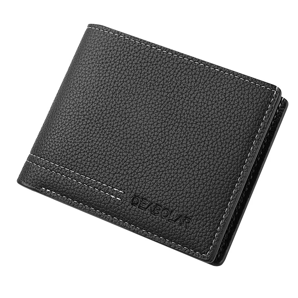 Luxurious Slim PU Leather Men's Casual Bifold Short Wallets