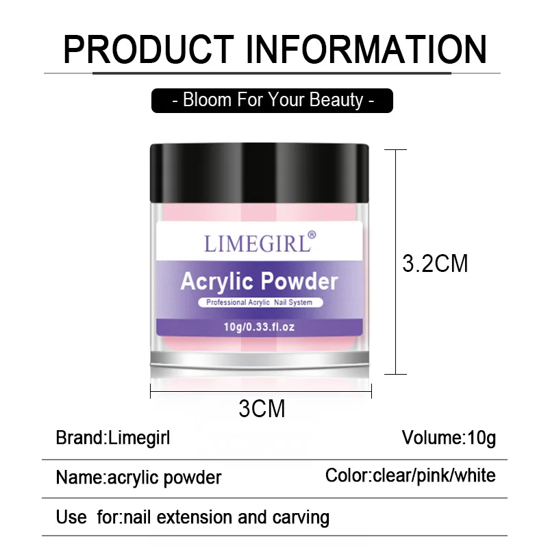 Nail Kit Nail Crystal Powder Acrylic Liquid Set With Brush For Nails Extension Carving Beginner