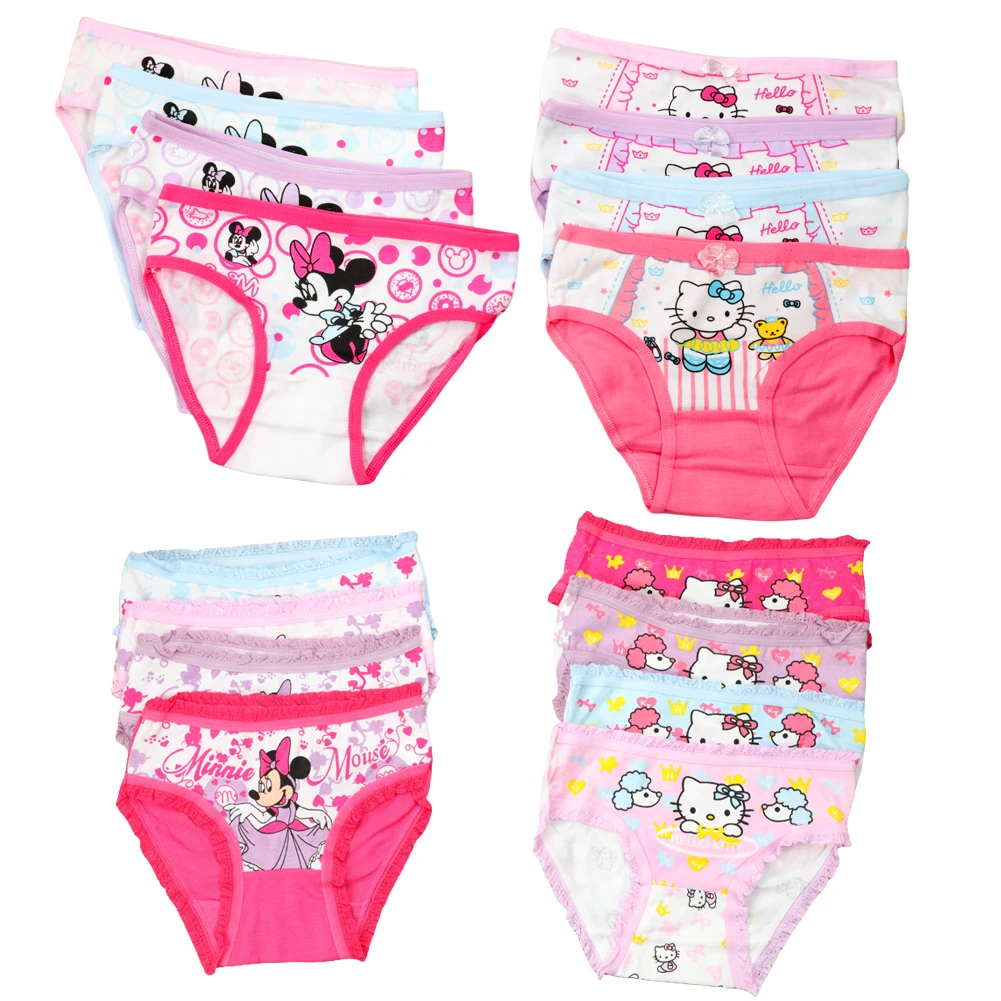 2Pcs/Bag 2-10Y Girl Underwear Minnie Cotton Cartoon Children knickers Girls Underpants Kids Panties flat angle Panty Brief girls underwear children underwear