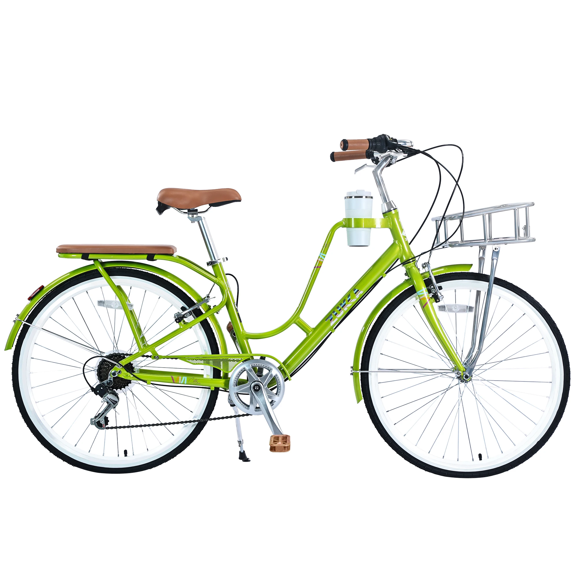 

7 Speed, Aluminium Alloy Frame, Coffee Cup Holder ,Multiple Colors 26 Inch Ladies Bicycle