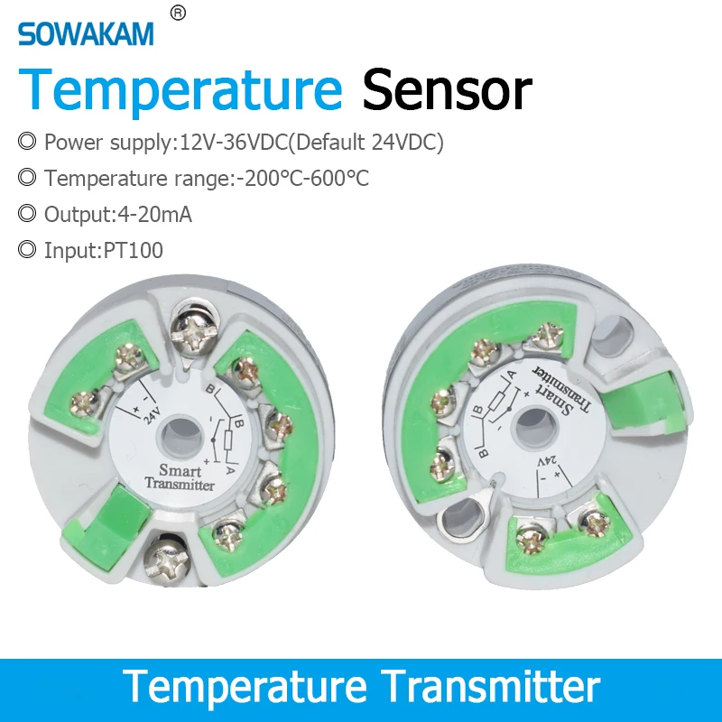 Temperature Transmitter PT100 Sensor Module 4 20mA Output Temperature ...