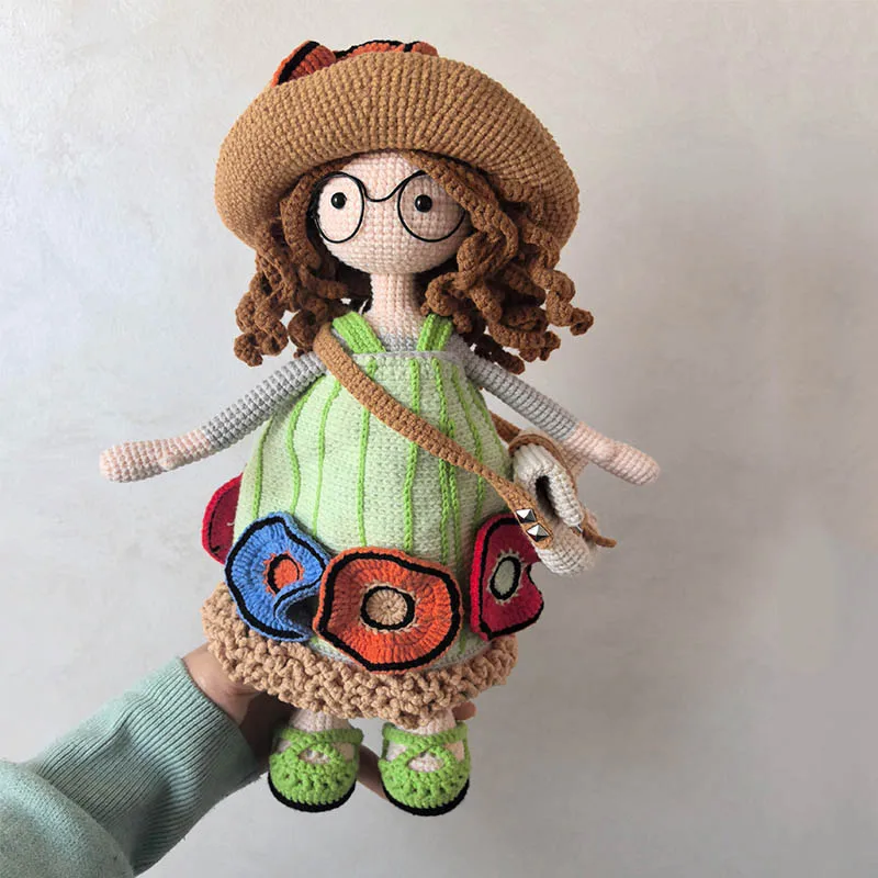 수제 뜨개질 인형 크로 셰 뜨개질 Stina 소녀 크로 셰 뜨개질 인형 홈 액세서리 패턴 공예 장난감 장식품