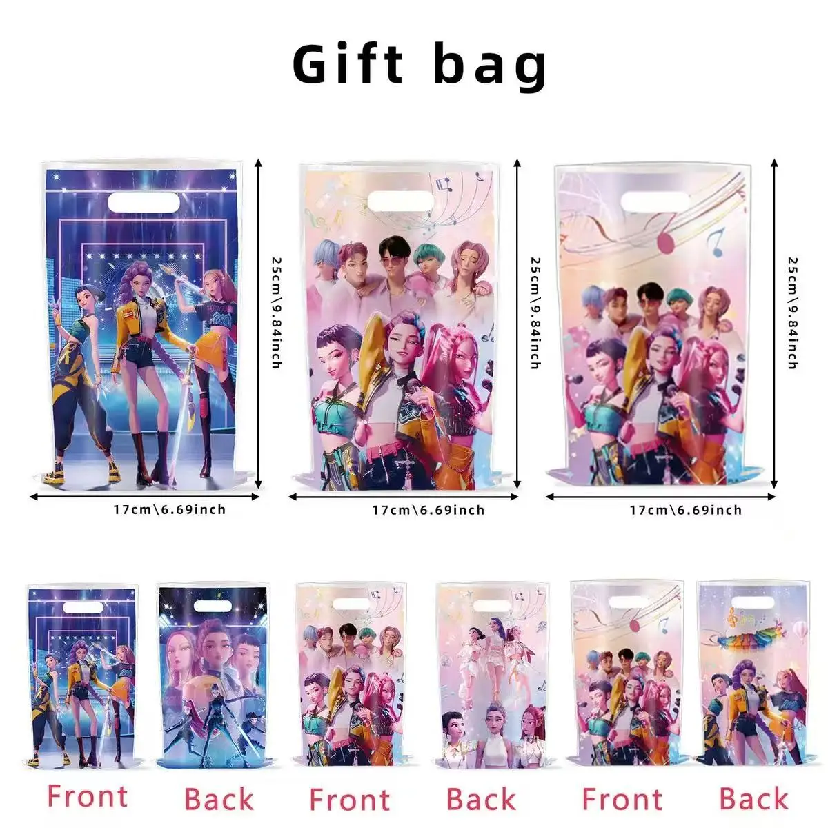 10-50Pcs Kpop Theme Gift Bag Birthday Party Candy Loot Bags Goody Bag for Boys Girls Baby Shower Supplies Kids Party Favors