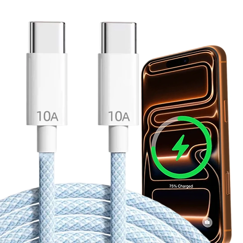 아이폰 17 16 15 프로 맥스 120W 10A 고속 충전기 USB 타입 C 충전 케이블 삼성 화웨이 미 듀얼 타입 C 데이터 전송 케이블