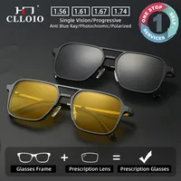 CLLOIO Magnetic Aluminum Magnesium Glasses 2-in-1 Sunglasses for Men Women Outdoor Sunglasses Prescription Progressive Glasses
