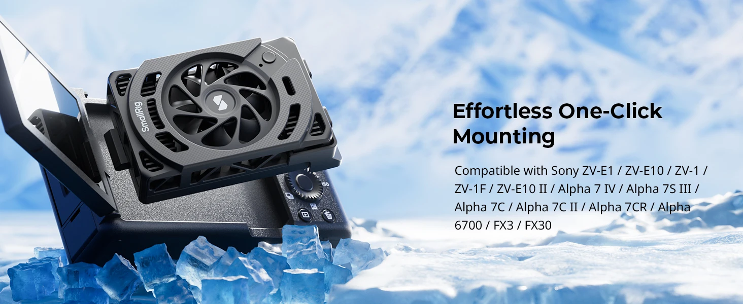 Cooling Fan for Sony Selected Cameras for Sony ZV-E1/ZV-E10/ZV-1/A7 IV/A7S III/