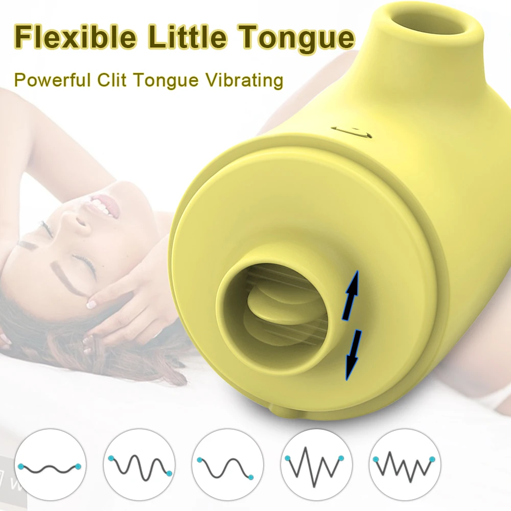 Pussy Licking Toy Clitoris Sucker 2 in 1 Oral Tongue Clitoris Stimulator Nipple Clit Sucker Vibrator Female Sex Toys Adult 18