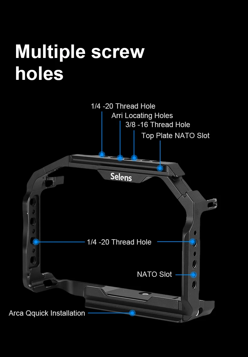 Protective Case Camera Cage Expansion Kit with Multiple Expansion Holes for Fuji
