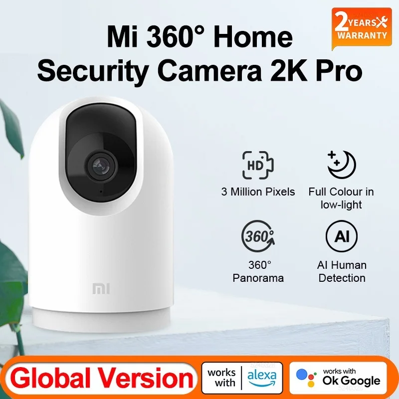 

2024 Global Version 360° Home Security Camera 2K Pro 1296p HD WiFi Night Vision Smart Full Colour AI Human detection Came