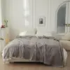 New milk velvet widened striped blanket (single layer double sided) air conditioning blanket multifunctional cover blanket 3