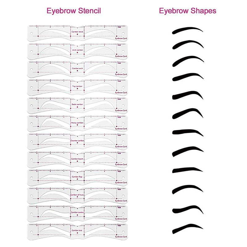 12styles Eyebrow Stencils Reusable DIY Makeup Tools For Women