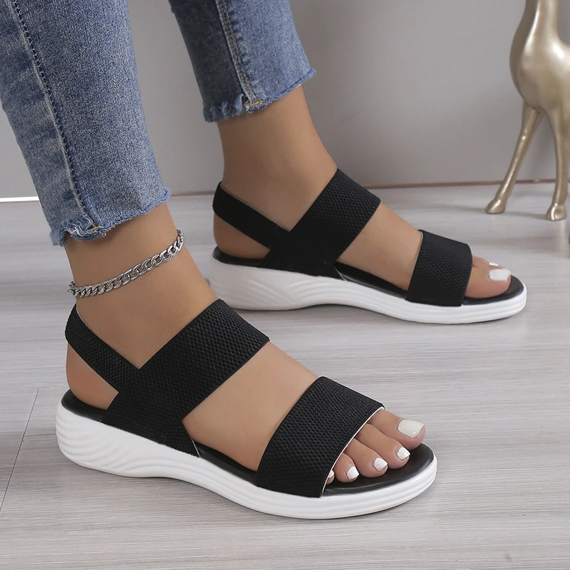 

2023 Summer Women's Wedge Platform Cozy Sandals Ladies Outdoor Beach Casual Open Toe Slip-on Female Rome Sandalias Zapatillas