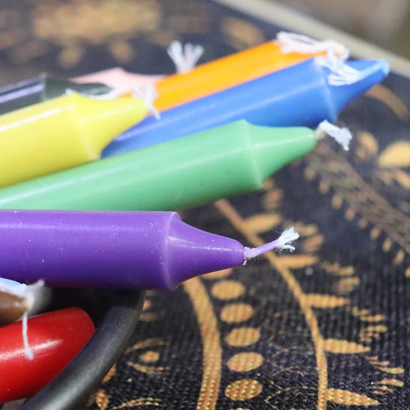 10 PCS Colored Witch Candle Spell Chime Candle for Spiritual Magic Taper Candle for Shabbat Unscented Religion Decoration - Image 3
