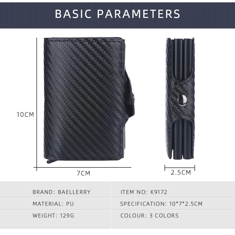 Carbon Fiber Anti Rfid Credit Card Holder Mens Double Cardholder Case Wallet Metal Business Bank Creditcard Minimalist Wallet credit card holder