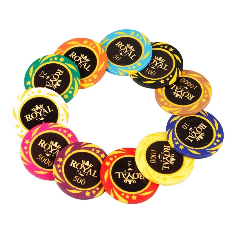 Poker Chips Clay Metal Stickers Coins 5 Pcs Entertainment Club Games Whirlwind Texas Poker Casino Chess Card Accessories