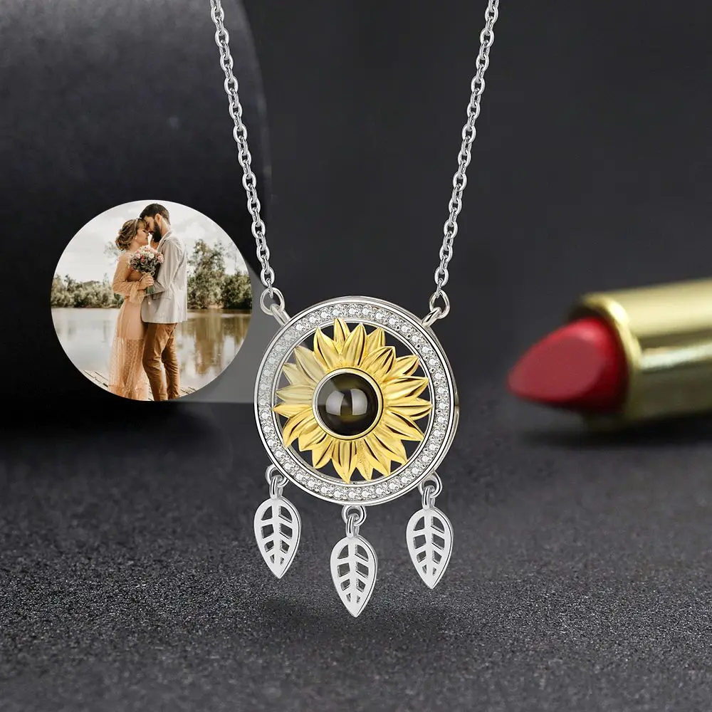 Custom Photo Necklaces S925 Silver Personalized Projection Photo Necklace for Women Mother Lover Jewelry Valentine's Day Gift