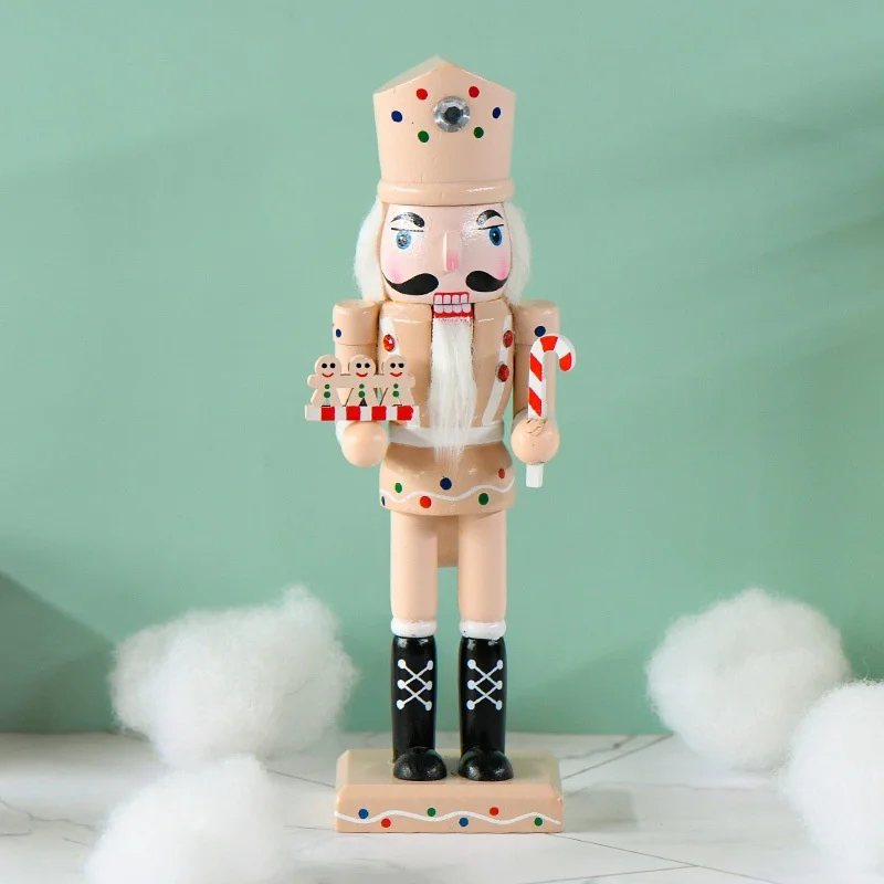 

Christmas Decorations Kids Nutcracker Soldier Gingerbread Man Doll 25cm Wooden Pendant New Year Ornaments For Navidad Xmas Tree
