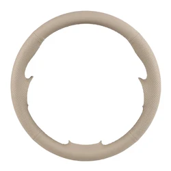 Luxurious Microfiber Leather Car Steering Wheel Cover - Customized Auto Grip Accessory (BEIGE)