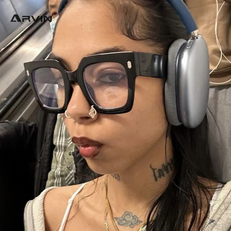 Oversized Square Big Glasses Frame Women Men Transparent Anti Blue Rays Optical Eyeglasses Male Vintage Gaming Computer Glasses anti blue light glasses eyeglasses frames anti radiation glasses eyewear frames women glasses fashion eyeglasses