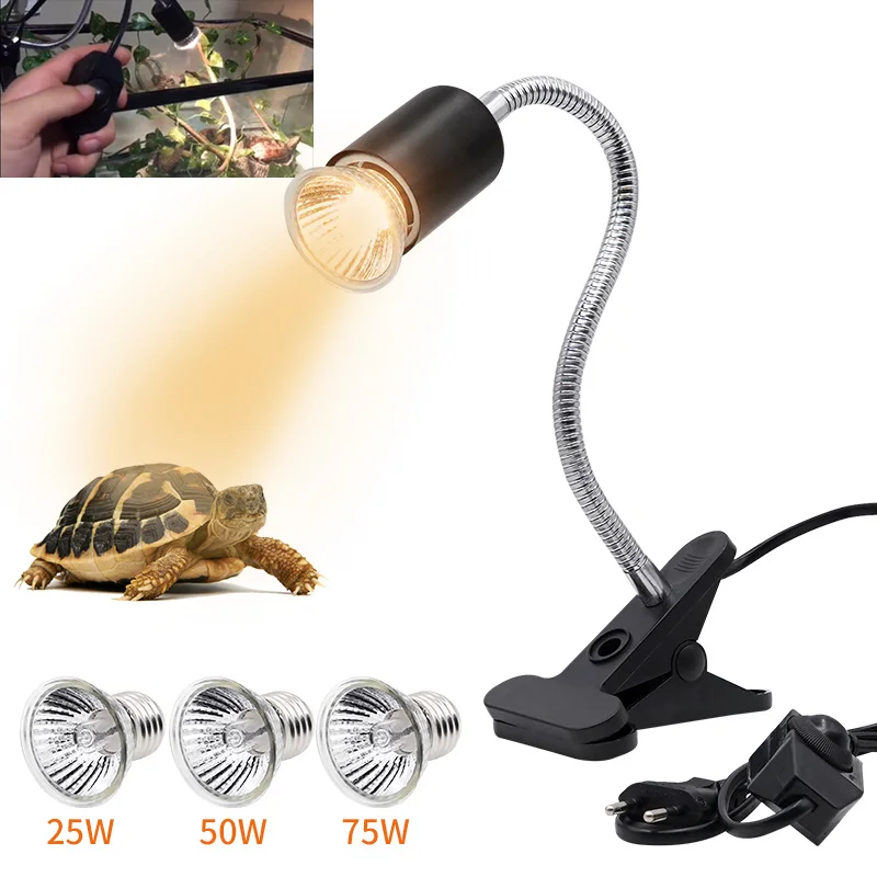 E27 Pet Reptile Aquarium Heat Lamp Clip On Bulb Adjustab Holder Tortoises Basking Uva Heating