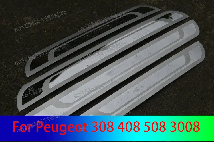 

Пороговая панель из нержавеющей стали, приветственная педаль, защита от царапин, автомобильные аксессуары для Peugeot 308 408 508 3008 2012-2018