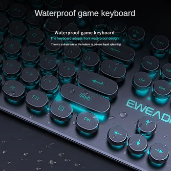 Punk Style Mechanical Keyboard 104 Keys Usb Wired Gaming Keyboards Rgb Backlit for Pc Laptop Gamers Wired Keyboard Plug and Play 4