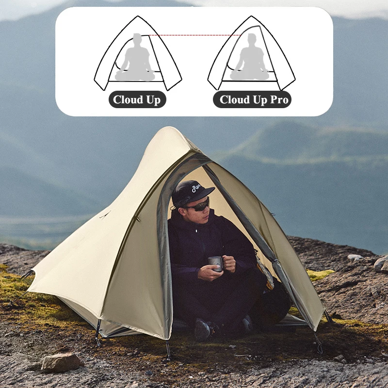 Naturehike Cloud Up Pro tenda 20D ultraleggera impermeabile escursionismo 2 persone zaino tenda da viaggio portatile all'aperto tenda da campeggio da spiaggia