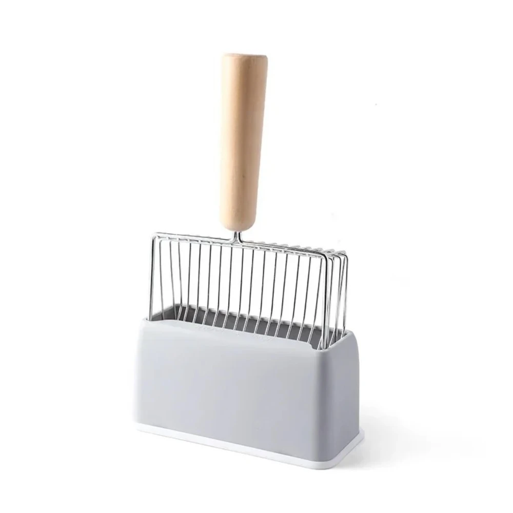 Cat Litter Shovel Set Large Wooden Handle Cat Toilet Cleaning Poop Scoop Tools Pet Cleaning Accessories Supplies_voghion.com