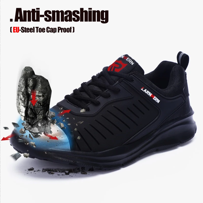 LARNMERN Safety Shoes for Men Women Anti Puncture Steel Toe Shoes Non Slip Lightweight Work Safety Sneakers safety shoes men shoes