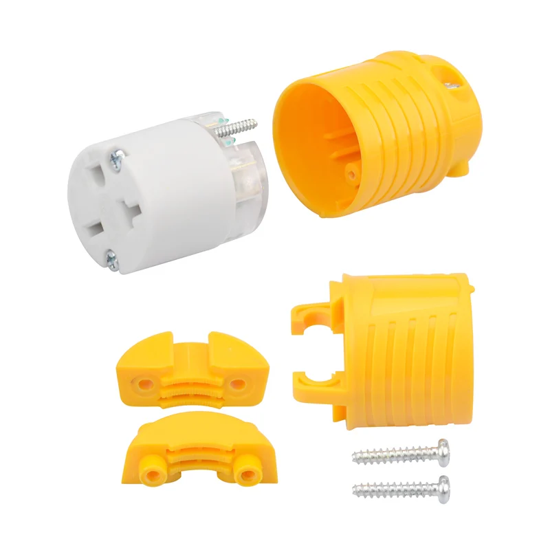 Yellow American NEMA 6-20R assembled female industrial 20A/250V equipment direct wiring socket ETL certification electrical socket