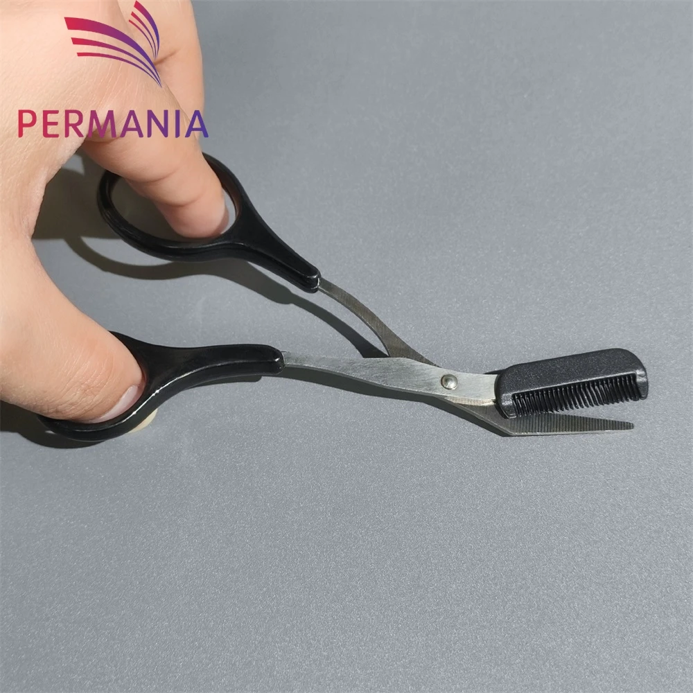 빗으로 눈썹 트리머 가위 여성 남성 눈썹 속눈썹 가위 안전 스테인레스 스틸 얼굴 면도기 메이크업 미용 가위