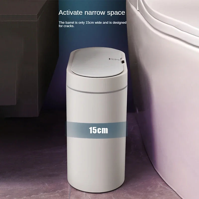 7L trash can smart sensor automatic household electronic kitchen bin toilet waterproof narrow seam sensor bin-smart trash can